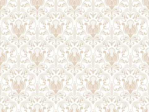 Vector damask seamless pattern background. Classical luxury old fashioned dam Illustrazione stock