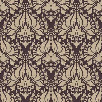 Vector damask seamless pattern background. Classical luxury old fashioned dam Illustrazione stock