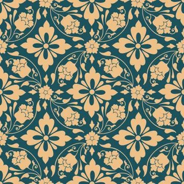 Vector damask seamless pattern background. Classical luxury old fashioned dam Stockillustratie