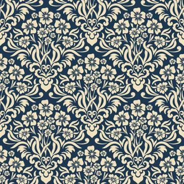Vector damask seamless pattern background. Classical luxury old fashioned dam Illustrazione stock