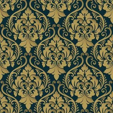 Vector damask seamless pattern background. Elegant luxury texture for wallpap 스톡 일러스트