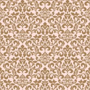Vector damask seamless pattern background. Classical luxury old fashioned dam Illustrazione stock