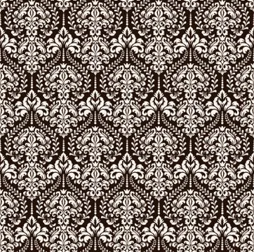 Vector damask seamless pattern background. Classical luxury old fashioned dam Illustrazione stock