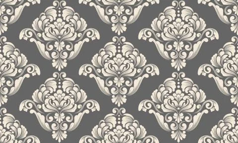 Vector damask seamless pattern background. Classical luxury old fashioned dam 스톡 일러스트
