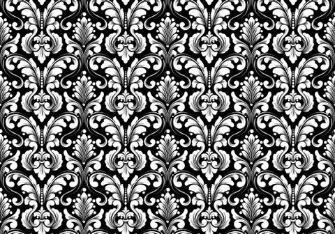 Vector damask seamless pattern background. Classical luxury old fashioned dam 스톡 일러스트