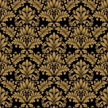 Vector damask seamless pattern background. Classical luxury old fashioned dam Illustrazione stock