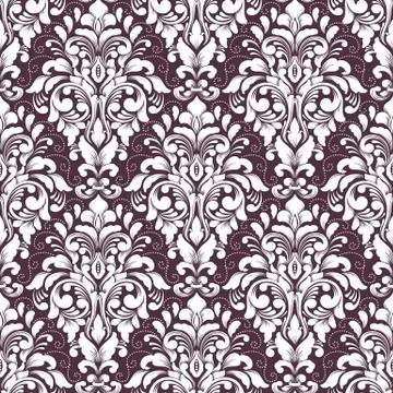 Vector damask seamless pattern background. Classical luxury old fashioned dam Illustrazione stock