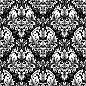 Vector damask seamless pattern background. Classical luxury old fashioned dam Stock Illustration