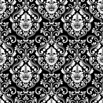 Vector damask seamless pattern background. Classical luxury old fashioned dam Stock Illustration