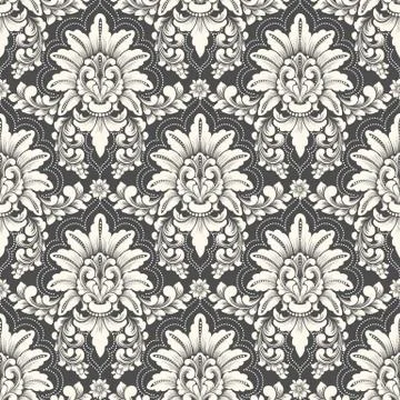 Vector damask seamless pattern background. Classical luxury old fashioned dam Stock Illustration
