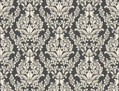 Vector damask seamless pattern background. Classical luxury old fashioned dam Stock Illustration