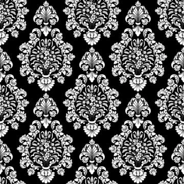 Vector damask seamless pattern background. Classical luxury old fashioned dam Stock Illustration