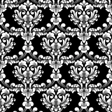 Vector damask seamless pattern background. Classical luxury old fashioned dam 스톡 일러스트