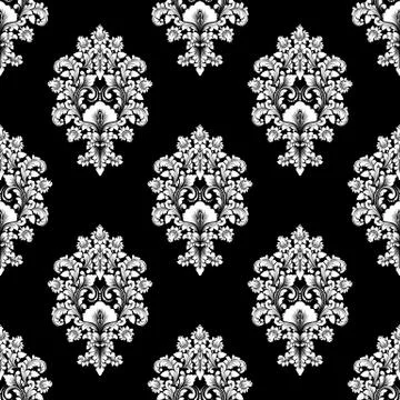 Vector damask seamless pattern background. Classical luxury old fashioned dam Stock Illustration