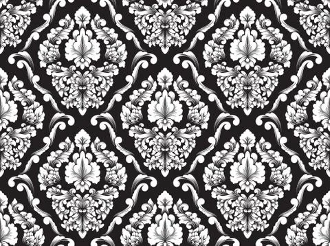 Vector damask seamless pattern background. Classical luxury old fashioned dam Illustrazione stock