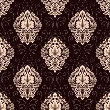 Vector damask seamless pattern background. Classical luxury old fashioned dam Illustrazione stock