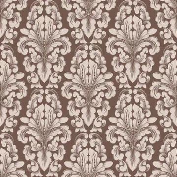 Vector damask seamless pattern background. Classical luxury old fashioned dam Illustrazione stock