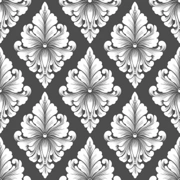 Vector damask seamless pattern background. Classical luxury old fashioned dam 스톡 일러스트