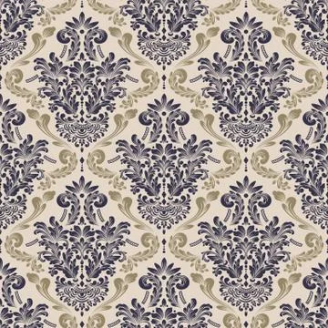 Vector damask seamless pattern background. Classical luxury old fashioned damask Illustrazione stock