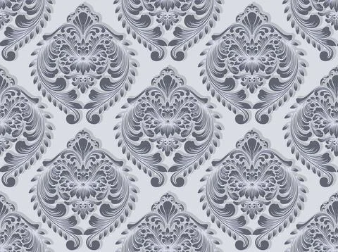 Vector damask seamless pattern background. Classical luxury old fashioned d.. Stock Illustration