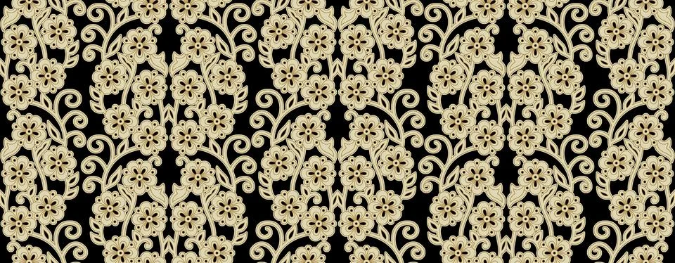 Vector damask seamless pattern background. Elegant luxury texture for wallp.. Stock Illustration