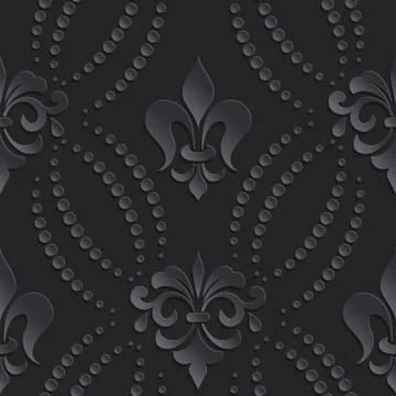 Vector damask seamless pattern dark element. Elegant luxury texture for wallp 스톡 일러스트