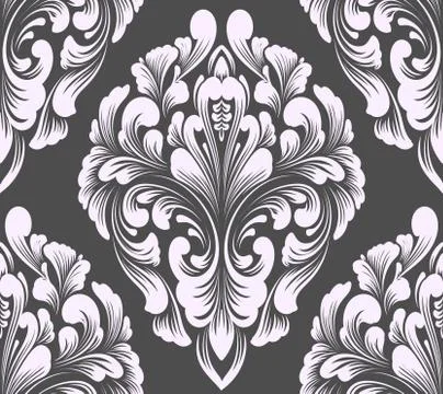 Vector damask seamless pattern element. Classical luxury old fashioned damask Illustrazione stock