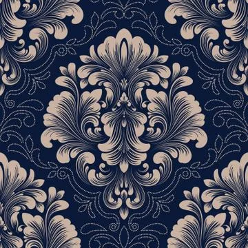 Vector damask seamless pattern element. Classical luxury old fashioned damask Illustrazione stock