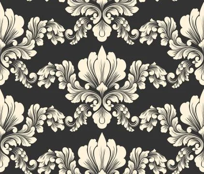 Vector damask seamless pattern element. Classical luxury old fashioned damask Illustrazione stock