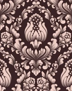 Vector damask seamless pattern element. Classical luxury old fashioned damask 스톡 일러스트