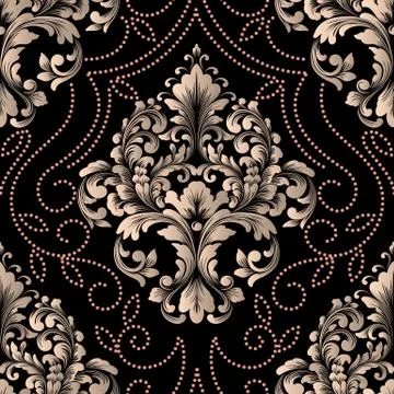 Vector damask seamless pattern element. Classical luxury old fashioned damask Illustrazione stock