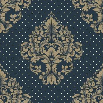 Vector damask seamless pattern element. Classical luxury old fashioned damask Illustrazione stock