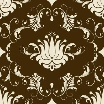 Vector damask seamless pattern element. Classical luxury old fashioned damask Illustrazione stock
