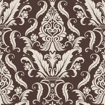 Vector damask seamless pattern element. Classical luxury old fashioned damask Illustrazione stock