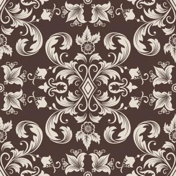 Vector damask seamless pattern element. Classical luxury old fashioned damask Stock Illustration