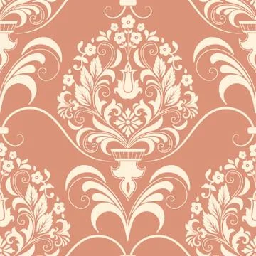 Vector damask seamless pattern element. Classical luxury old fashioned damask 스톡 일러스트