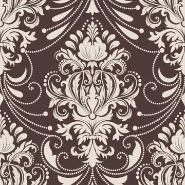 Vector damask seamless pattern element. Classical luxury old fashioned damask Illustrazione stock
