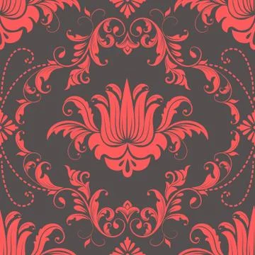 Vector damask seamless pattern element. Classical luxury old fashioned damask Illustrazione stock