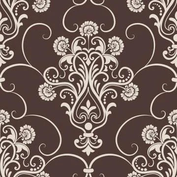 Vector damask seamless pattern element. Classical luxury old fashioned damask Stockillustratie