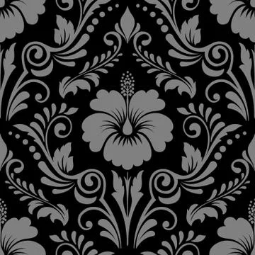 Vector damask seamless pattern element. Classical luxury old fashioned damask Illustrazione stock