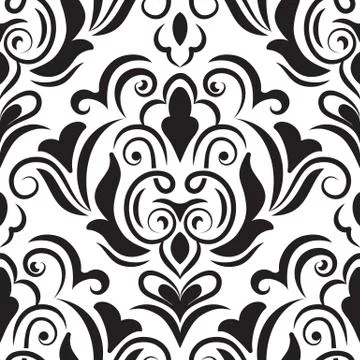 Vector damask seamless pattern element. Classical luxury old fashioned damask Illustrazione stock