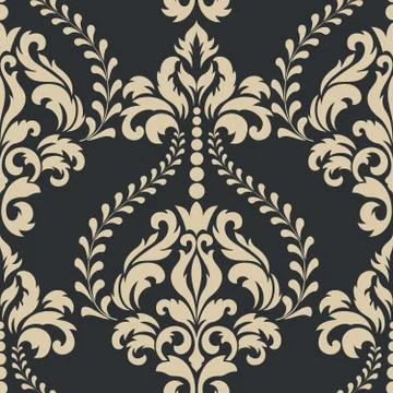 Vector damask seamless pattern element. Classical luxury old fashioned damask Illustrazione stock