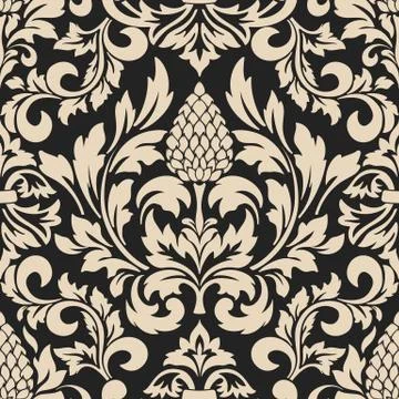 Vector damask seamless pattern element. Classical luxury old fashioned damask 스톡 일러스트