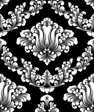 Vector damask seamless pattern element. Classical luxury old fashioned damask Illustrazione stock