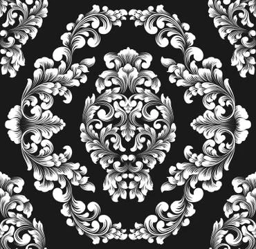 Vector damask seamless pattern element. Classical luxury old fashioned damask Illustrazione stock