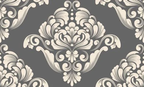 Vector damask seamless pattern element. Classical luxury old fashioned damask Illustrazione stock