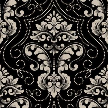 Vector damask seamless pattern element. Classical luxury old fashioned damask 스톡 일러스트