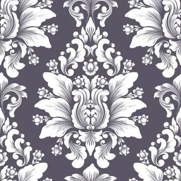 Vector damask seamless pattern element. Classical luxury old fashioned damask Illustrazione stock