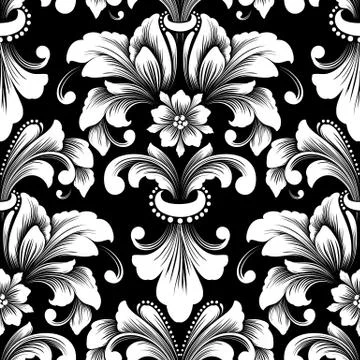 Vector damask seamless pattern element. Classical luxury old fashioned damask Illustrazione stock