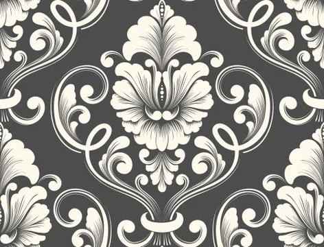 Vector damask seamless pattern element. Classical luxury old fashioned damask 스톡 일러스트